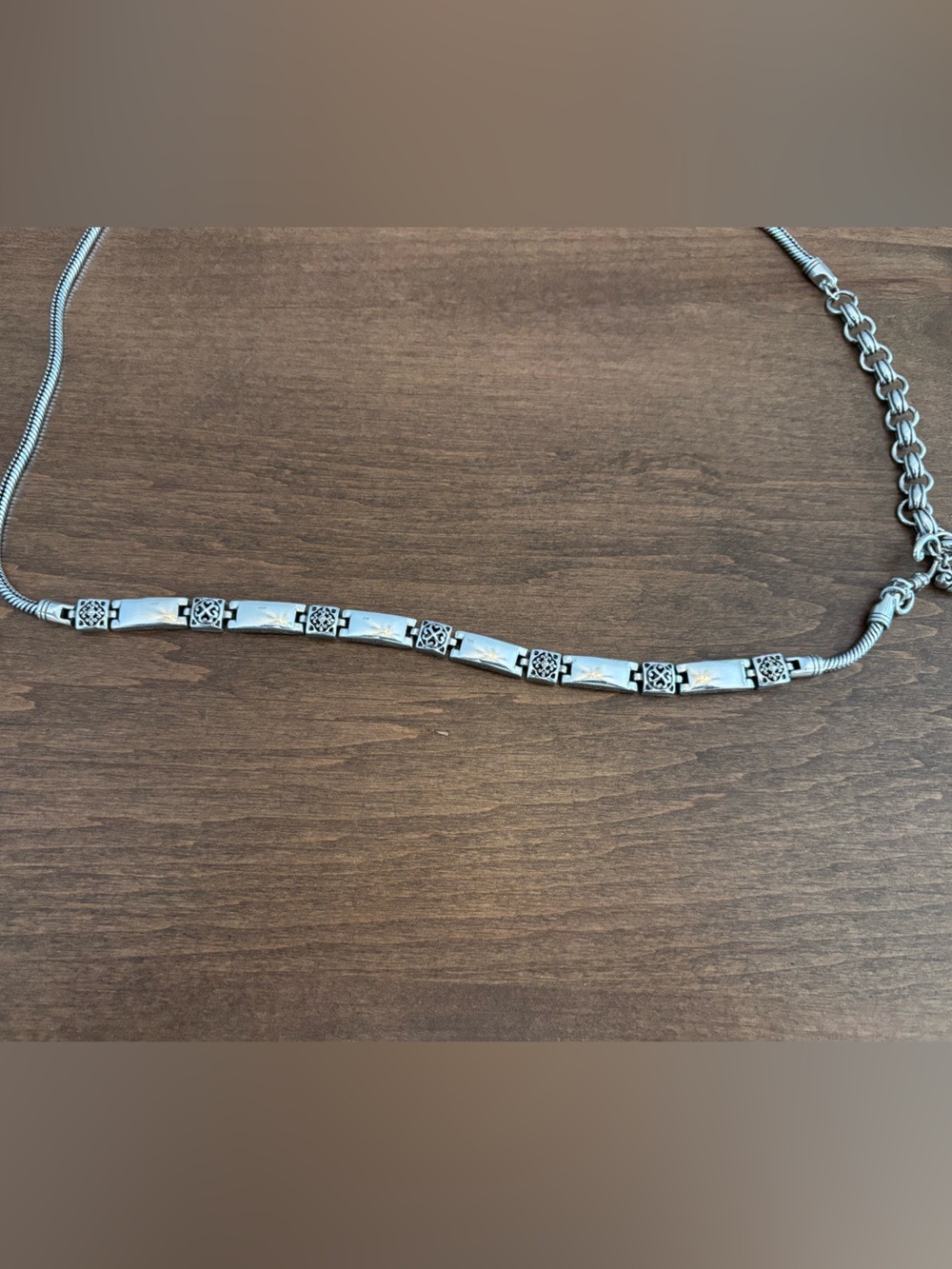 Brighton Tribeca Silver Tone Etched Scroll Link Adjustable Belt, Women’s Small - Picture 9 of 13